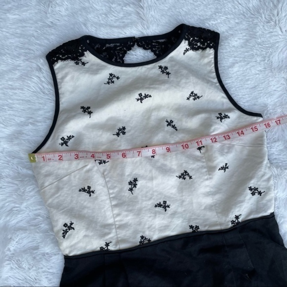LOFT Black White A-line Dress 2 - Picture 10 of 12